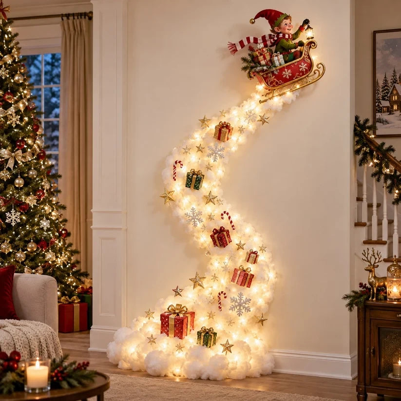 Sevair Deco Christmas LED Train Wall Light northpole elf
