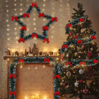 Sevair Deco Christmas Lighted Garland with Red Bows 6