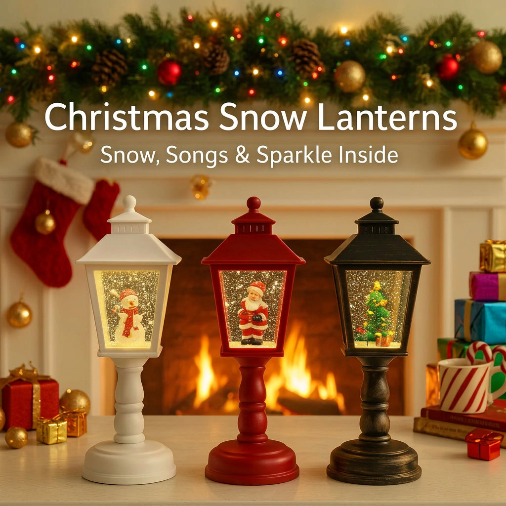 Sevair Deco Christmas Snow Lanterns with Music 1