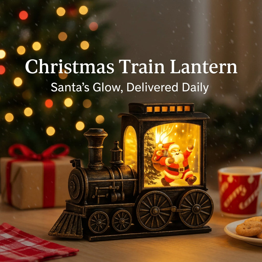 Sevair Deco Christmas Train Lantern with Warm LED Glow 02