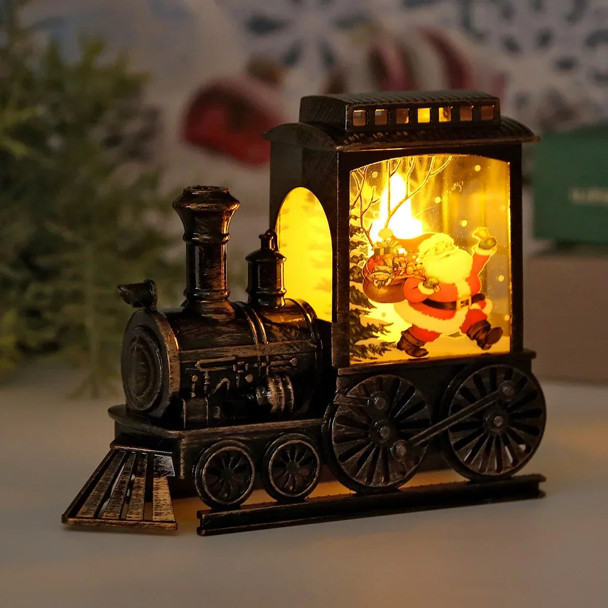 Sevair Deco Christmas Train Lantern with Warm LED Glow 06