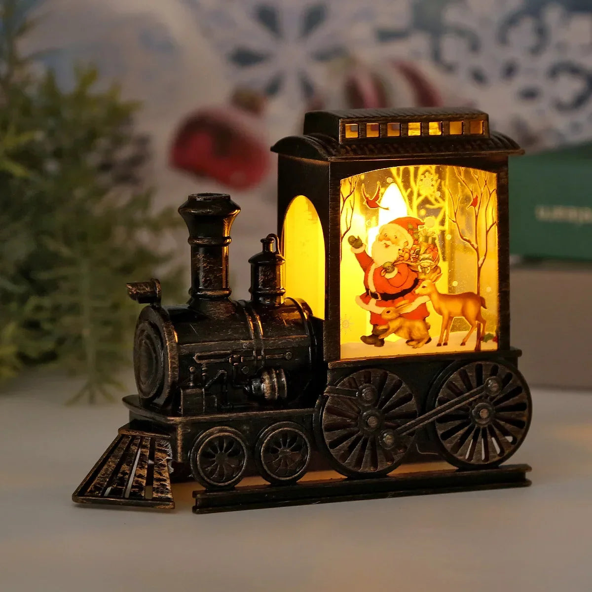 Sevair Deco Christmas Train Lantern with Warm LED Glow 07