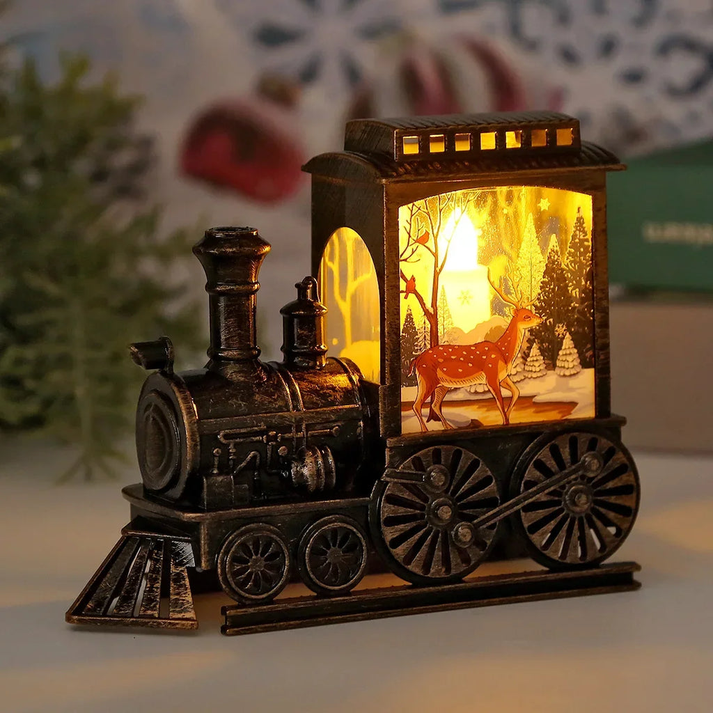 Sevair Deco Christmas Train Lantern with Warm LED Glow 08