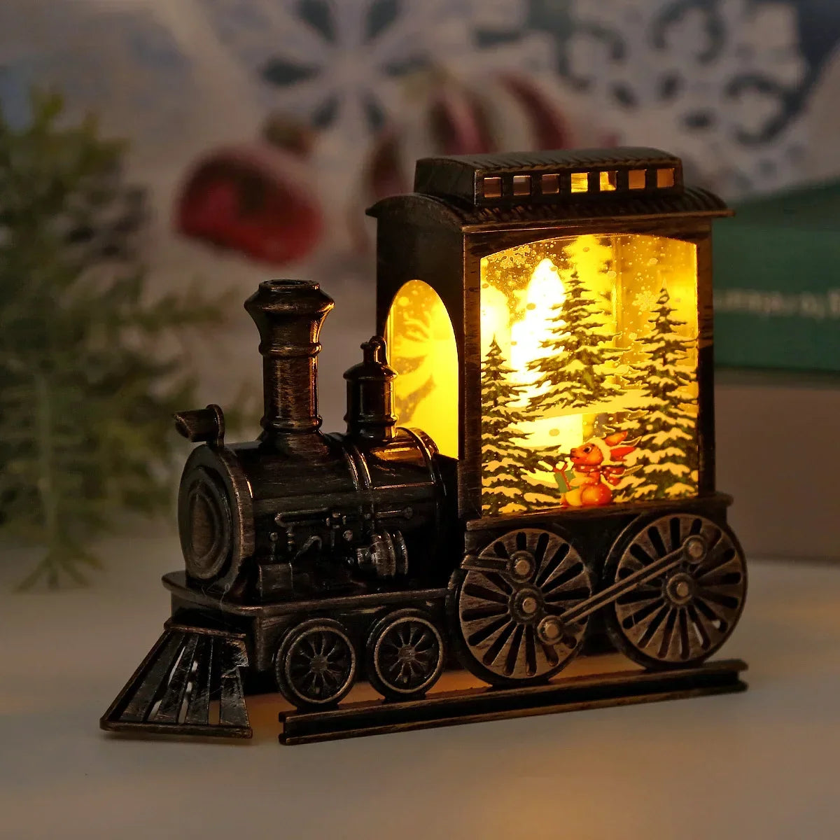 Sevair Deco Christmas Train Lantern with Warm LED Glow 09