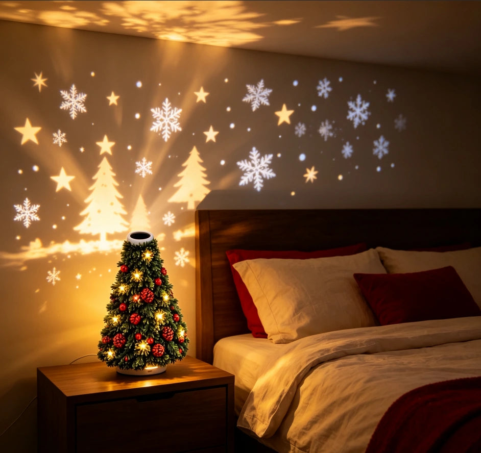Sevair Deco Christmas Tree Projector for Holiday Glow bedroom glow
