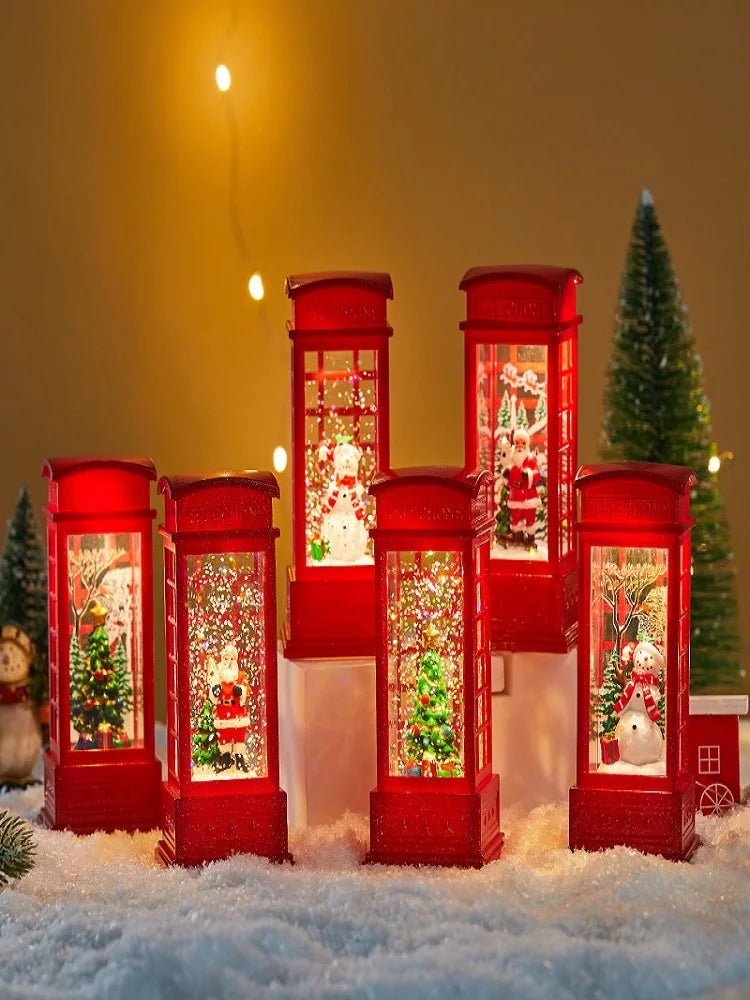 Sevair Deco Christmas Water Lantern with Swirling Glitter festive group