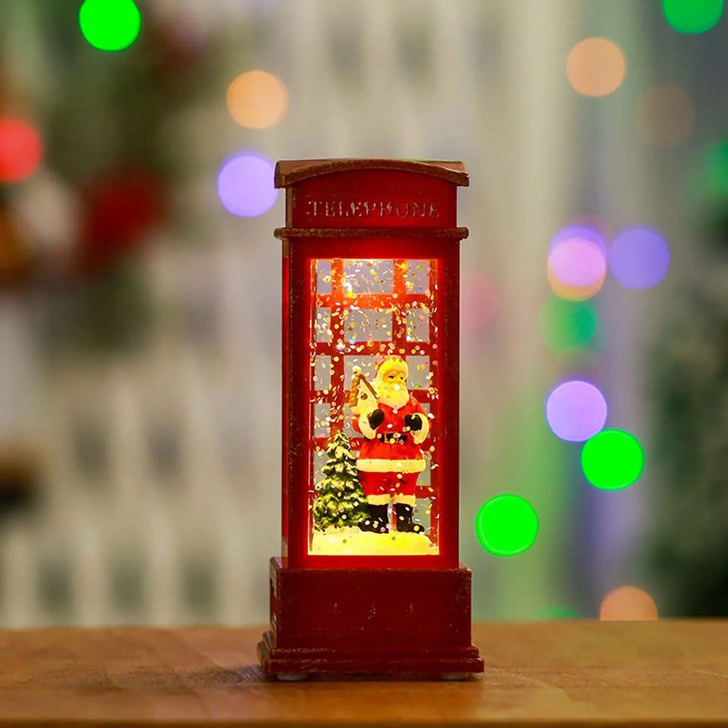 Sevair Deco Christmas Water Lantern with Swirling Glitter santa detail