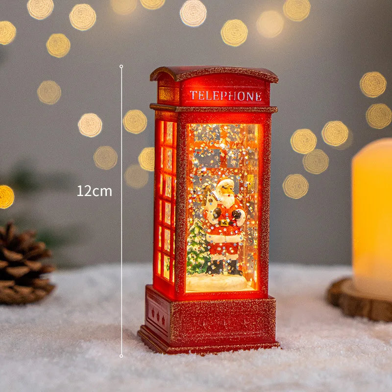 Sevair Deco Christmas Water Lantern with Swirling Glitter santa size