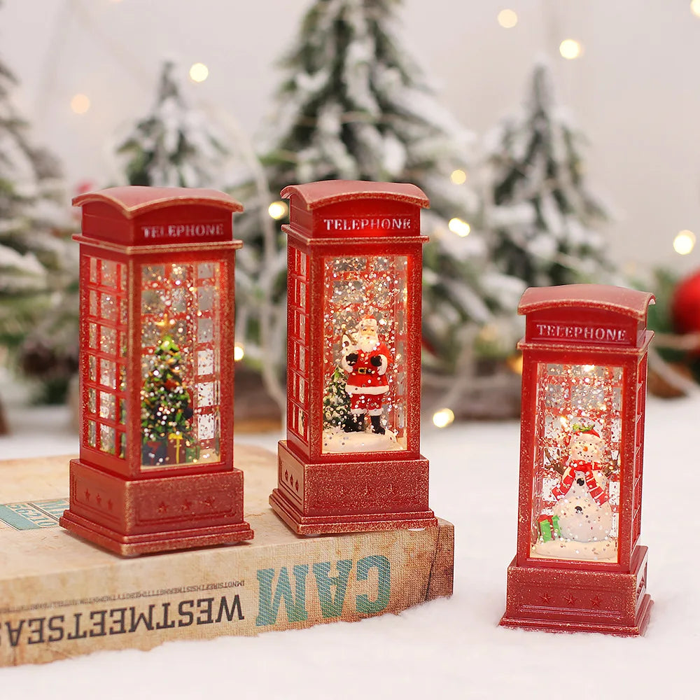 Sevair Deco Christmas Water Lantern with Swirling Glitter snow display