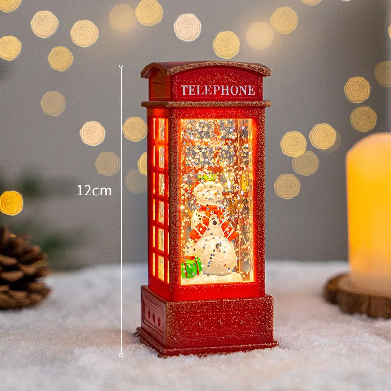 Sevair Deco Christmas Water Lantern with Swirling Glitter snowman size