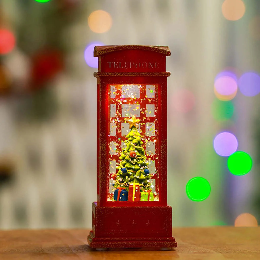 Sevair Deco Christmas Water Lantern with Swirling Glitter tree detail