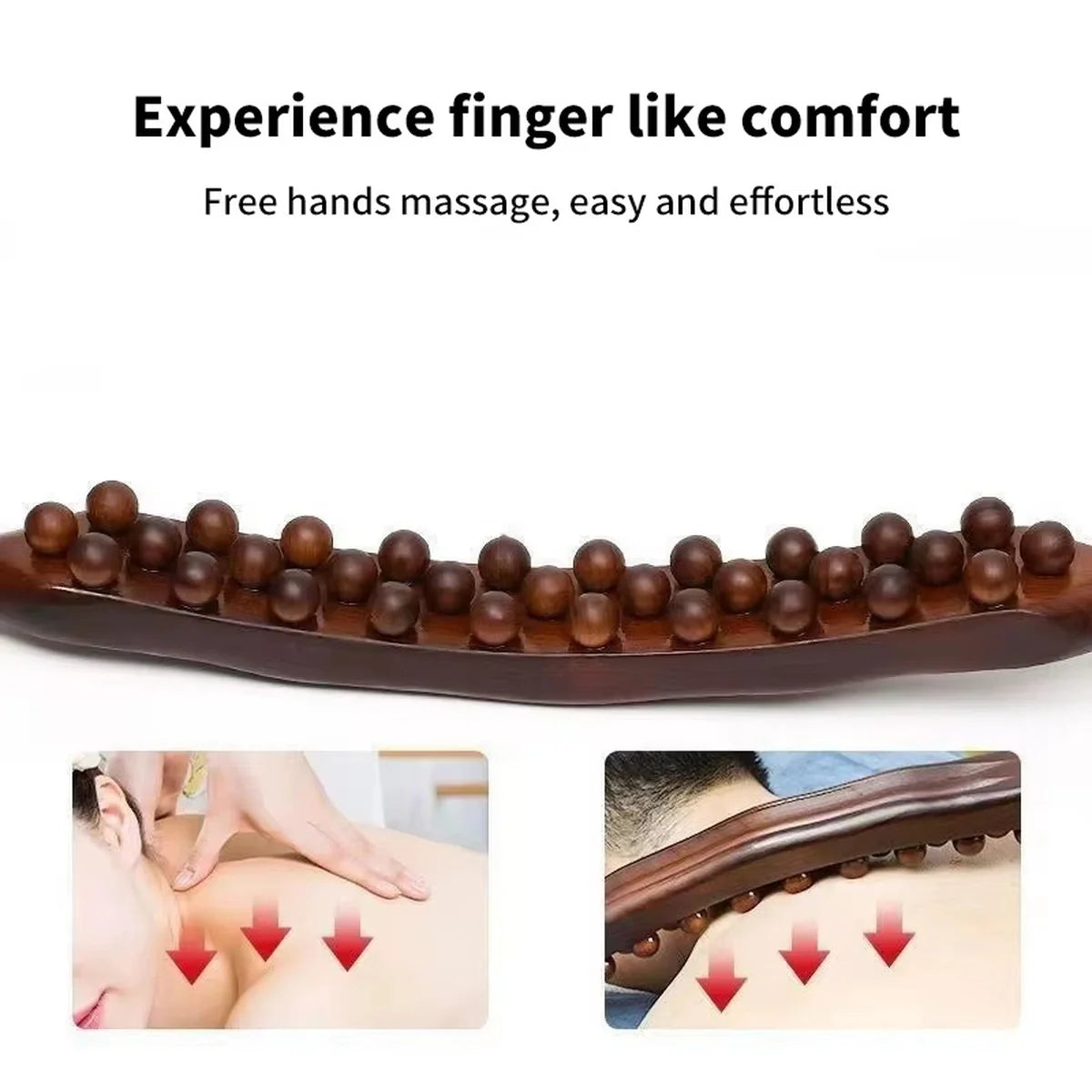 Sevair Deco Curved Back Massage Stick with Rolling Beads 2