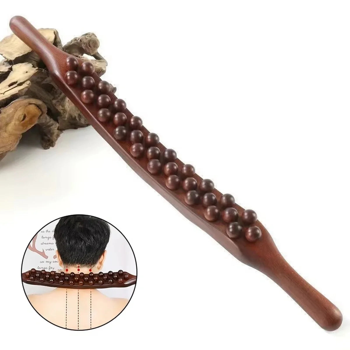 Sevair Deco Curved Back Massage Stick with Rolling Beads 5