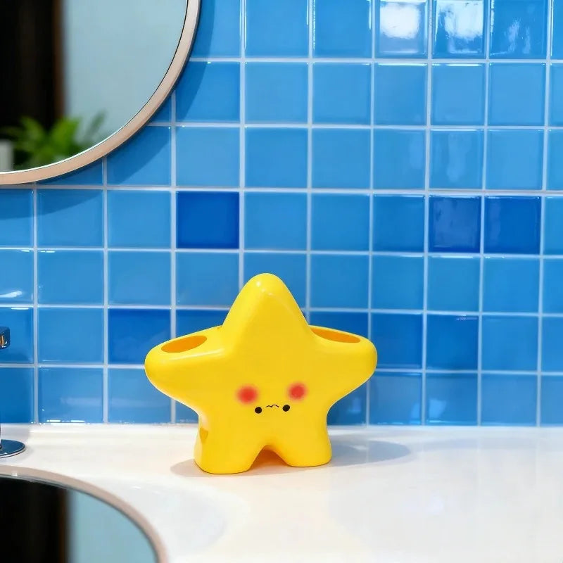 Sevair Deco cute star toothbrush holder blue tile