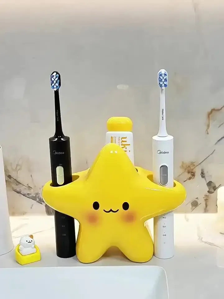 Sevair Deco cute star toothbrush holder counter view