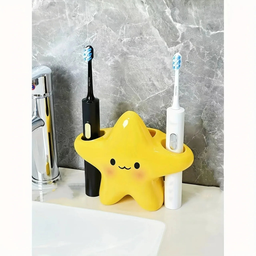 Sevair Deco cute star toothbrush holder two brushes