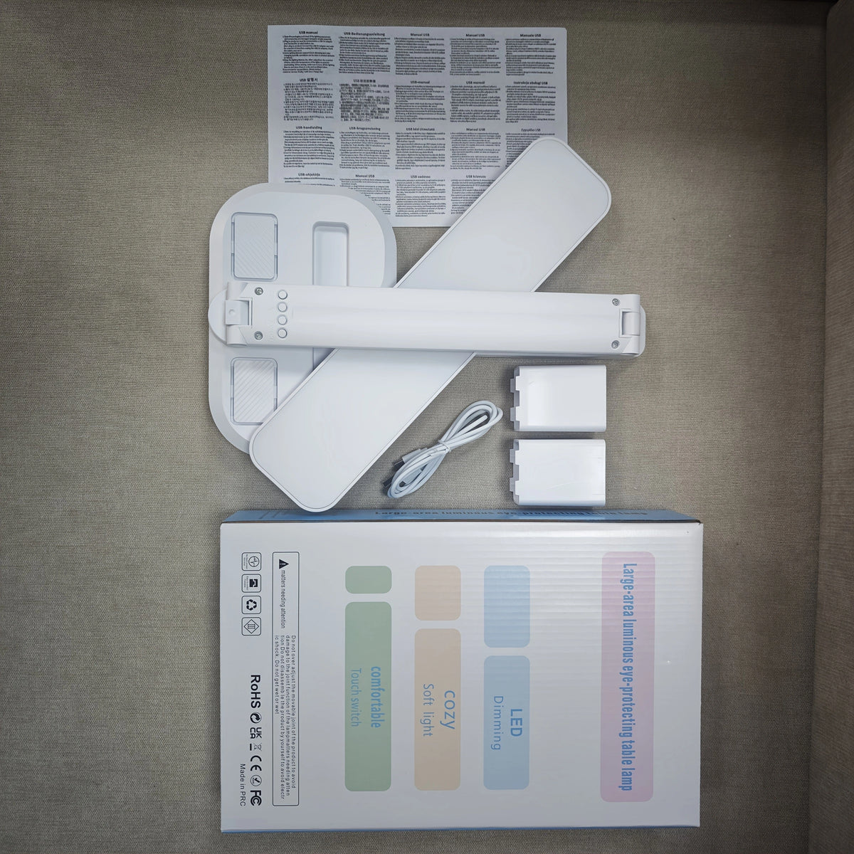 Sevair Deco Digital Display Desk Lamp package contents