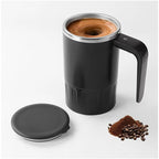 Sevair Deco Digital Self-Stirring Mug for Coffee black lid