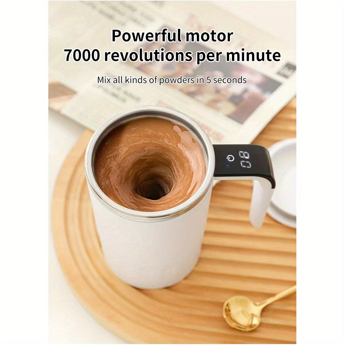 Sevair Deco Digital Self-Stirring Mug for Coffee coffee swirl