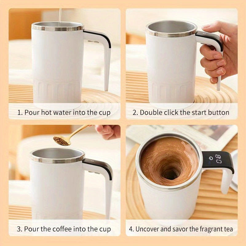 Sevair Deco Digital Self-Stirring Mug for Coffee stirring instructions