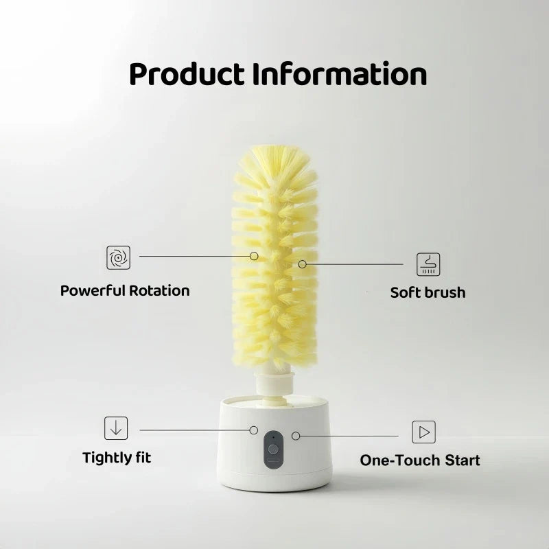 Sevair Deco Electric Cup Scrubber for Sink Side Cleaning brush features