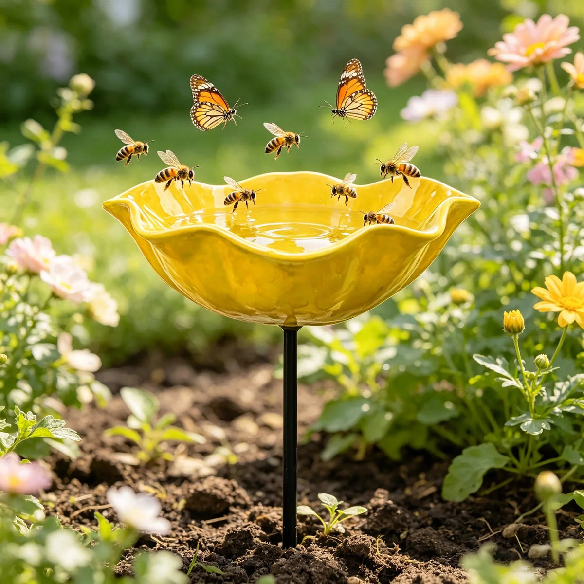 Sevair Deco Flower Bird Feeder Water Station 4