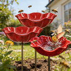 Sevair Deco Flower Bird Feeder Water Station 8