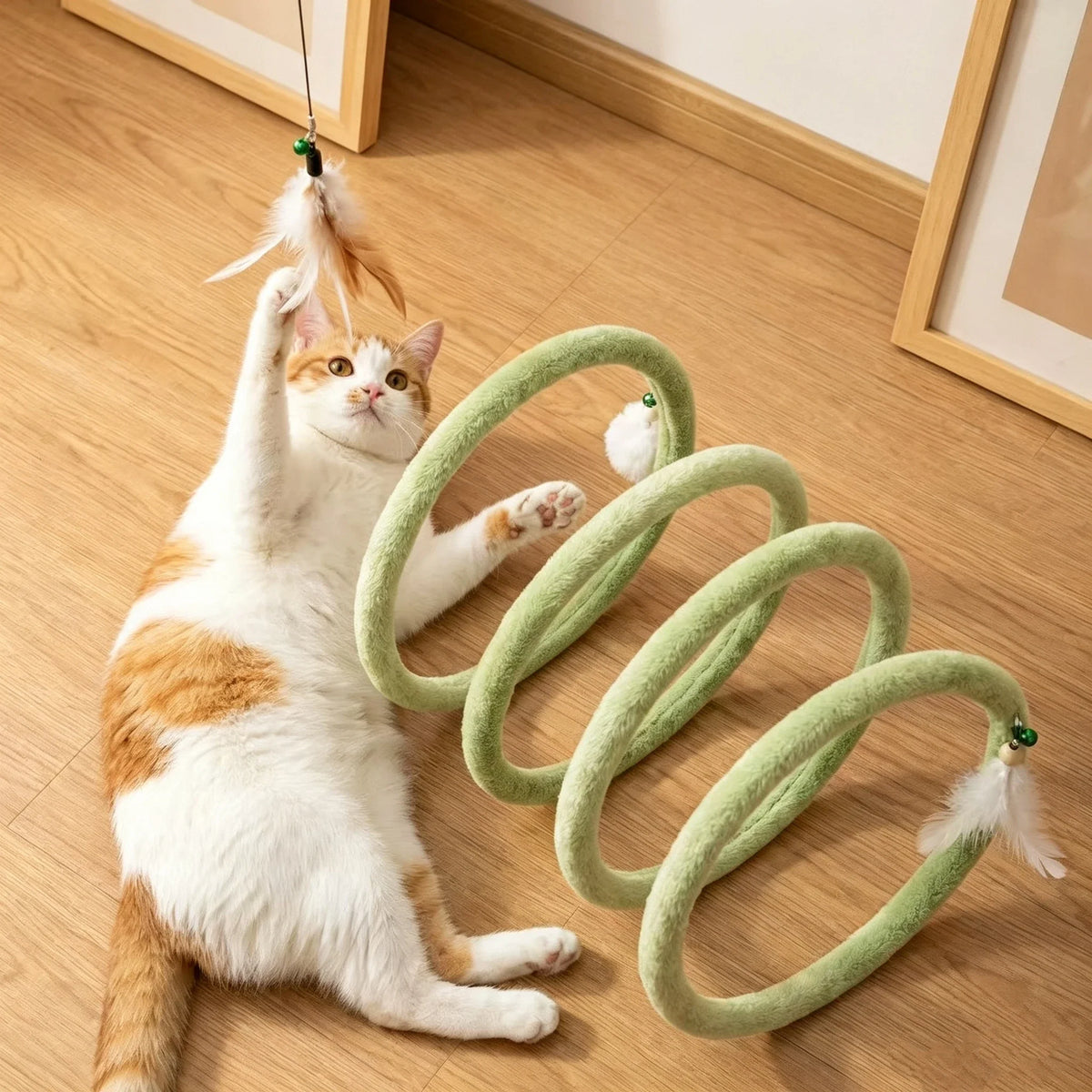 Sevair Deco Foldable Plush Cat Spiral Toy 3
