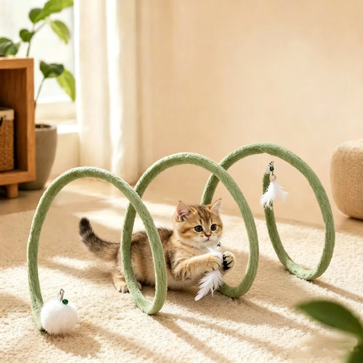 Sevair Deco Foldable Plush Cat Spiral Toy 9