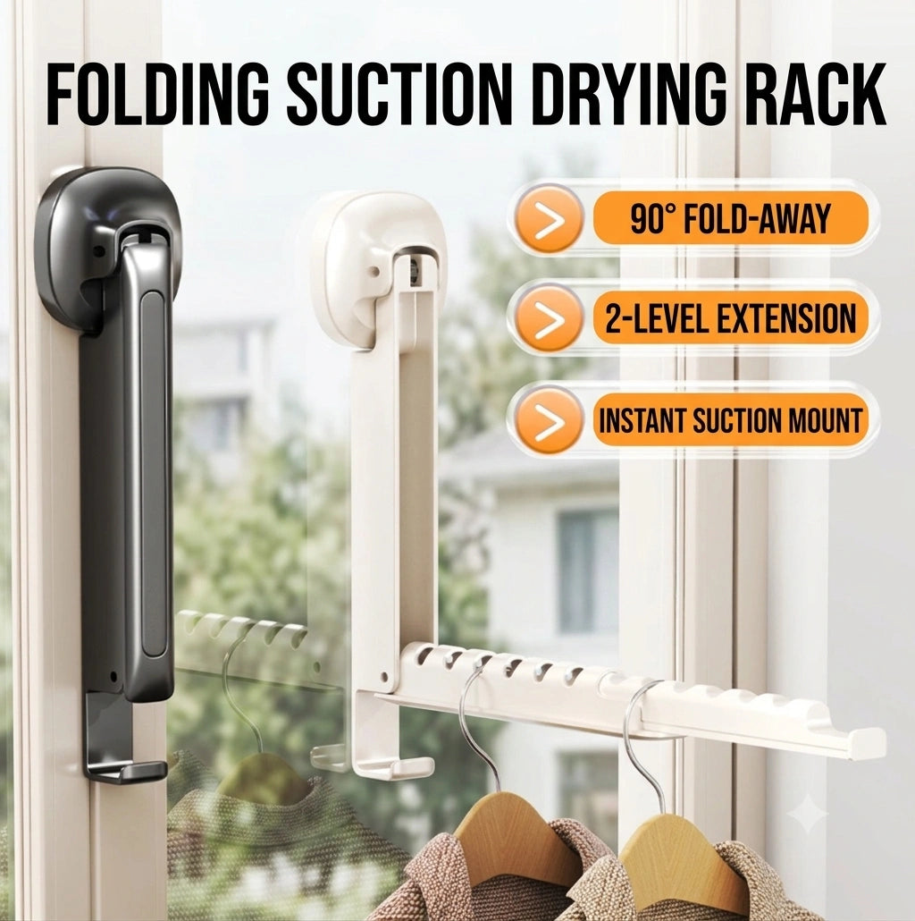 Sevair Deco Foldable Suction Wall-Mounted Drying Rack folding design