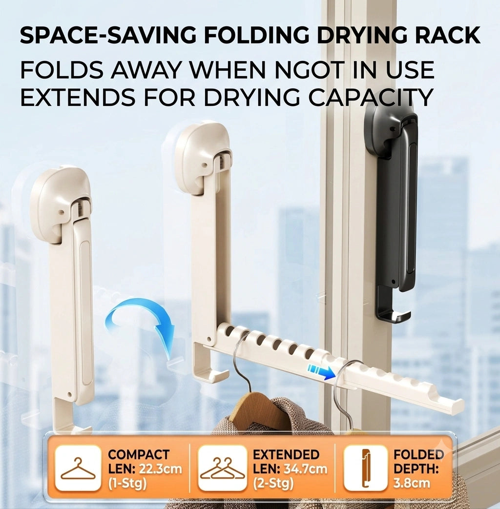 Sevair Deco Foldable Suction Wall-Mounted Drying Rack size guide
