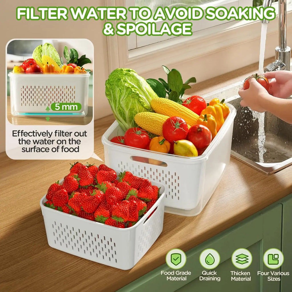 Sevair Deco Fresh Produce Containers with Strainers 2