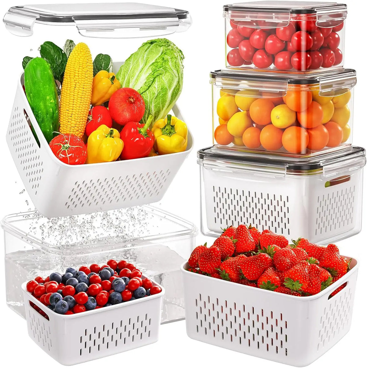 Sevair Deco Fresh Produce Containers with Strainers 5