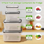 Sevair Deco Fresh Produce Containers with Strainers 6