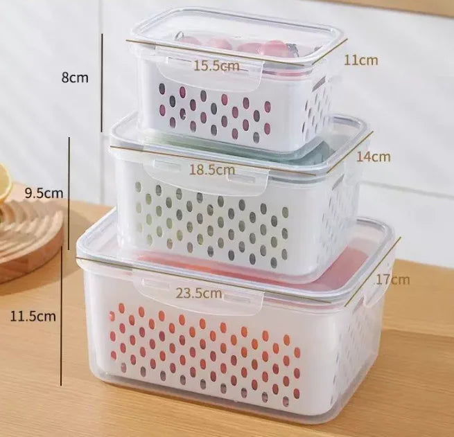 Sevair Deco Fresh Produce Containers with Strainers 7