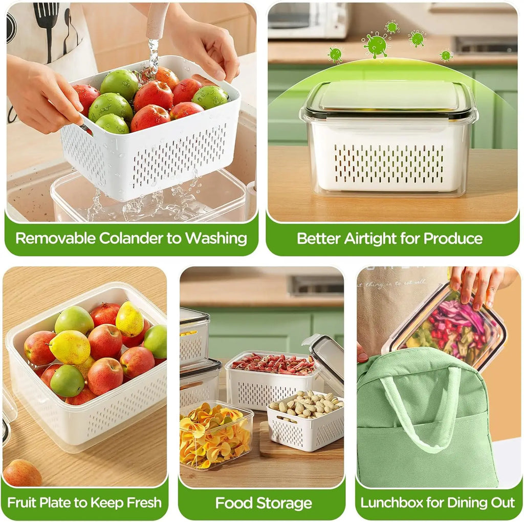 Sevair Deco Fresh Produce Containers with Strainers 8