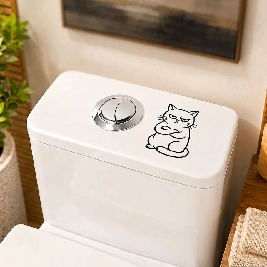 Sevair Deco Funny Cat Toilet Sticker 1