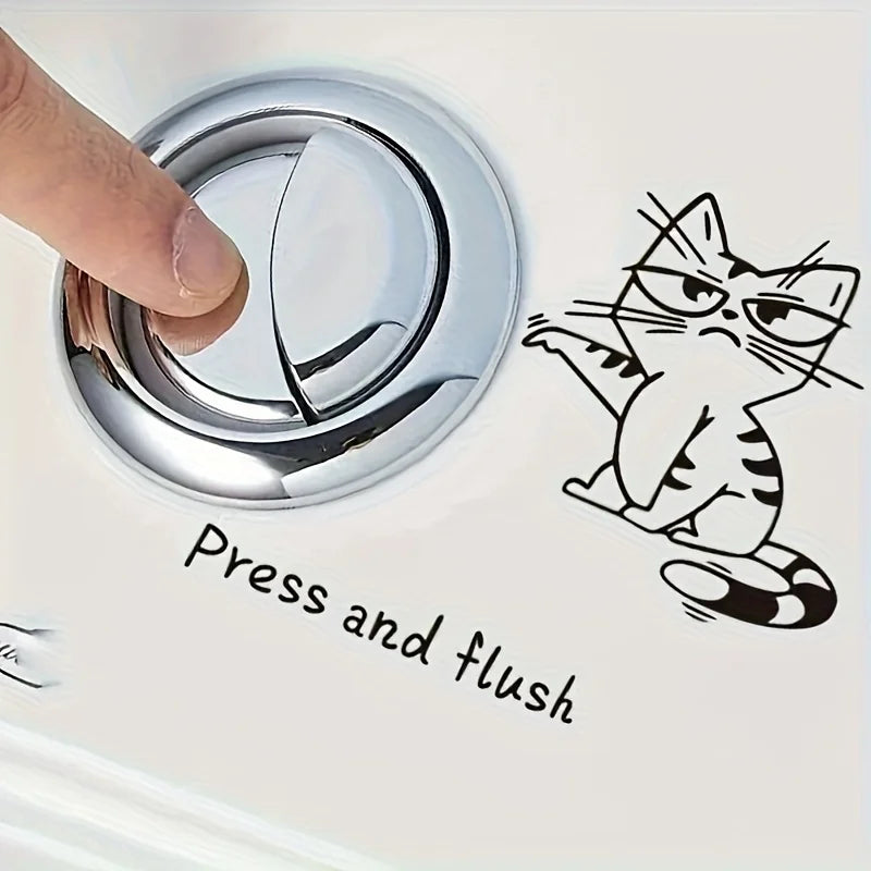 Sevair Deco Funny Cat Toilet Sticker 2