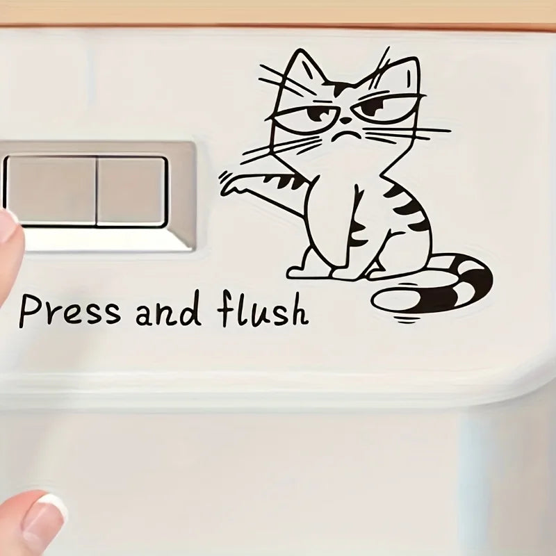 Sevair Deco Funny Cat Toilet Sticker 3