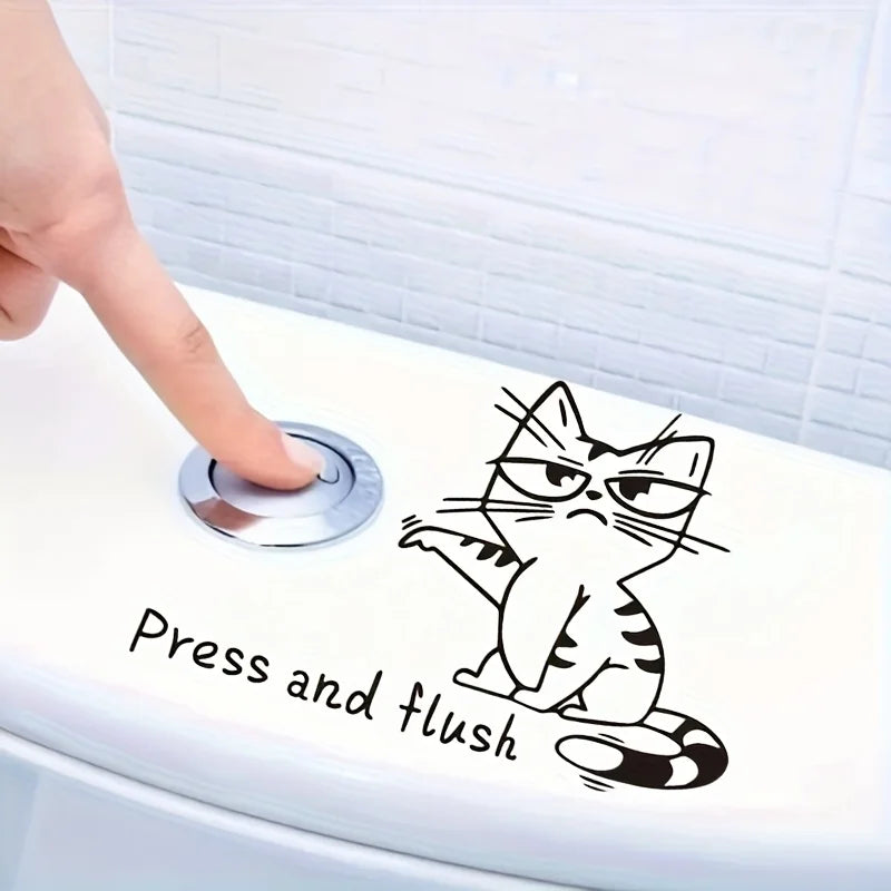 Sevair Deco Funny Cat Toilet Sticker 4