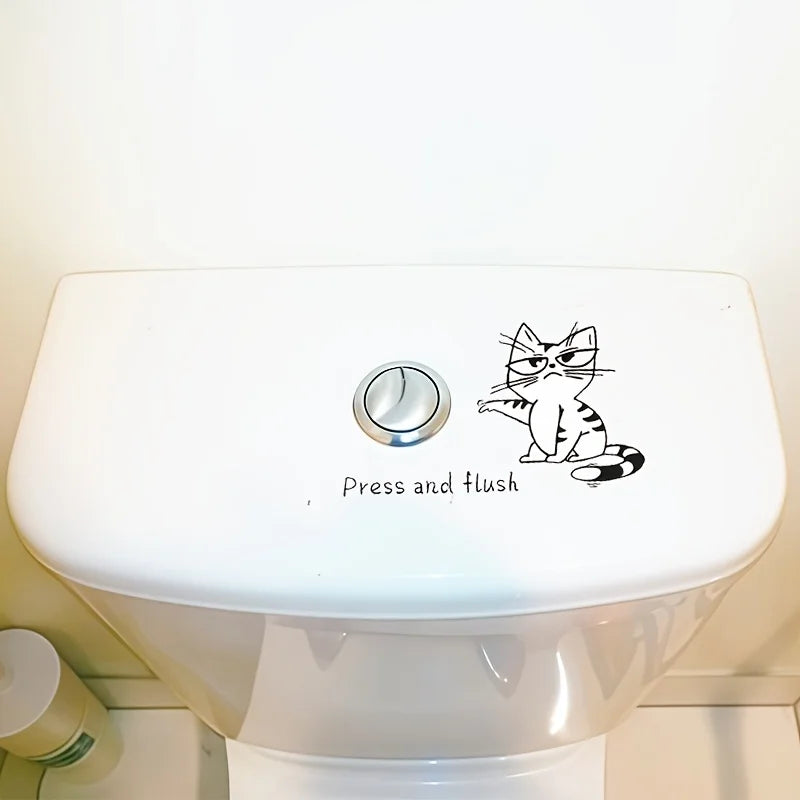 Sevair Deco Funny Cat Toilet Sticker 5