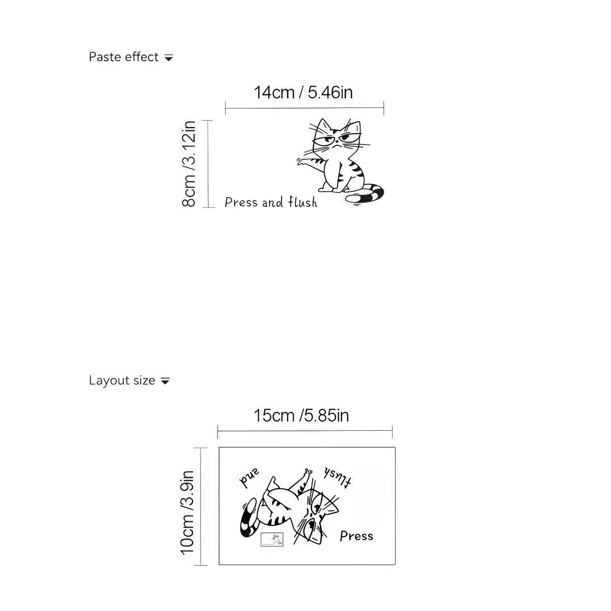 Sevair Deco Funny Cat Toilet Sticker 7