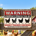 Sevair Deco Funny Chicken Warning Metal Sign 1