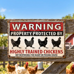 Sevair Deco Funny Chicken Warning Metal Sign 1