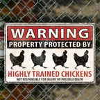 Sevair Deco Funny Chicken Warning Metal Sign 2