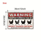 Sevair Deco Funny Chicken Warning Metal Sign 3