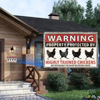 Sevair Deco Funny Chicken Warning Metal Sign 6
