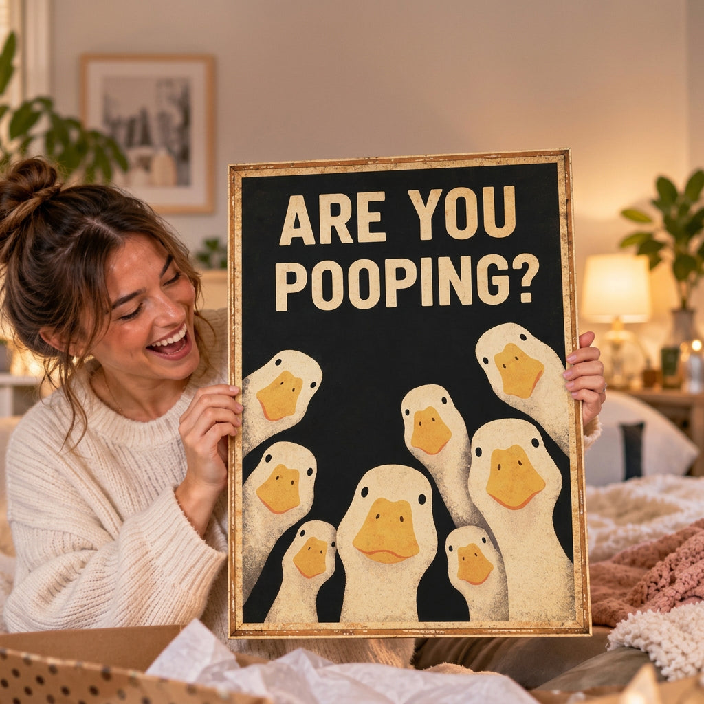 Sevair Deco Funny Goose Bathroom Wall Art 1
