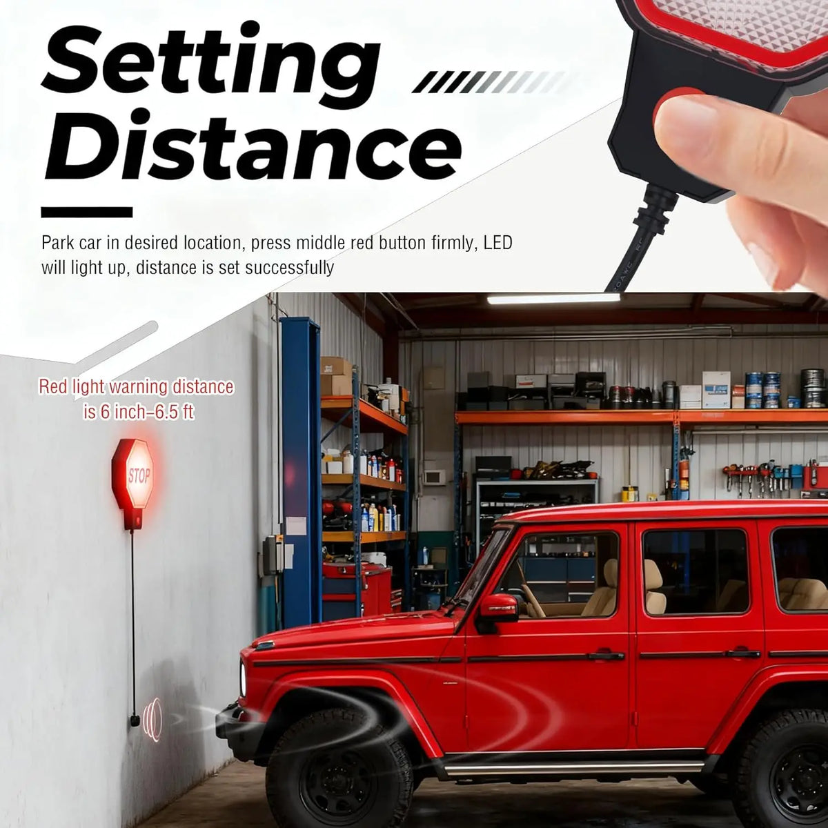 Sevair Deco Garage Parking Sensor with LED Stop Guide stop distance
