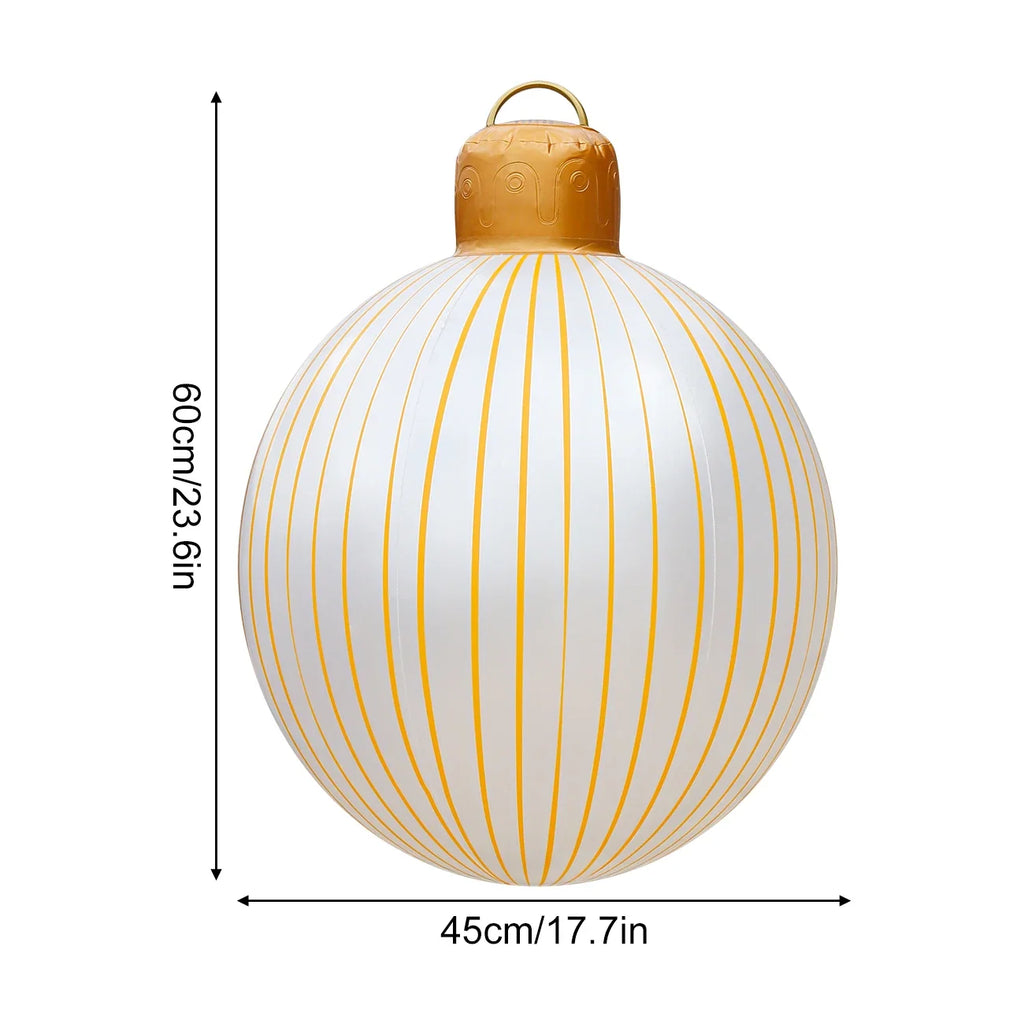 Sevair Deco Giant Inflatable Christmas Ornaments gold stripes